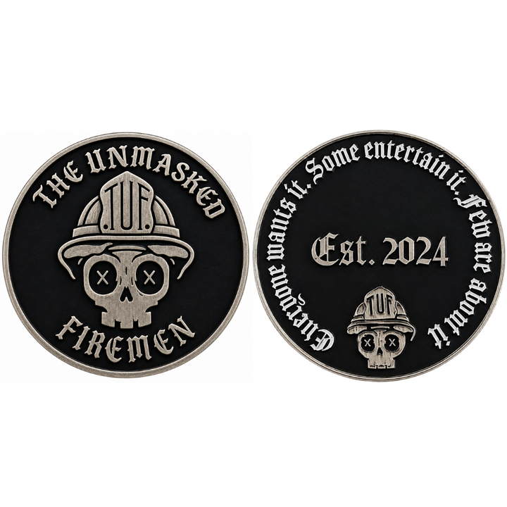 The Unmasked Firemen Challenge Coin